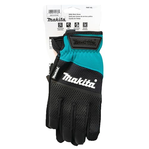 Makita P-84654 Open Cuff Working Gloves, Size Medium, blue black - Image 4