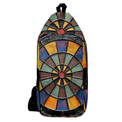 Mochila de hombro cruzada Dart Board multicolor: compacta de 16x36.5cm para el uso diario