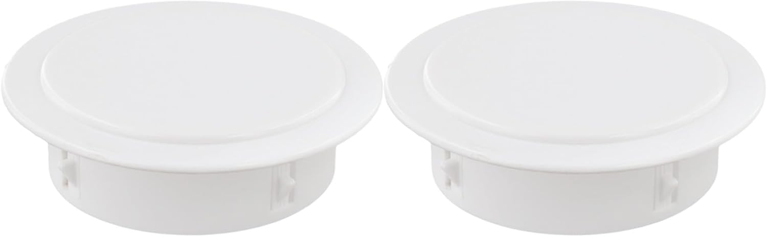 2PCS Decorative Wall Hole Cover for Air Conditioning Pipes, 100-109mm Removable Plastic Vent Cap with Enhanced Ventilation, White Protective Sleeve for Water and Line Pipes