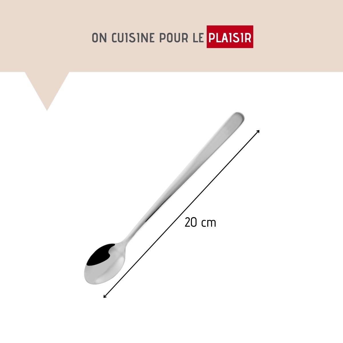 Lot De 3 Cuillères à Café Longues 20cm Fackelmann - Cuillères à Glace Et Irish Coffee Inox