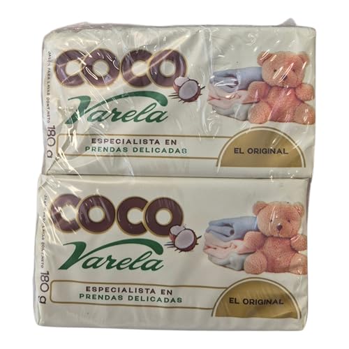 Pack de 2 Jabones de Coco Tradicional Varela de 180 g c/u Especialista en prendas delicadas/Producto Colombiano