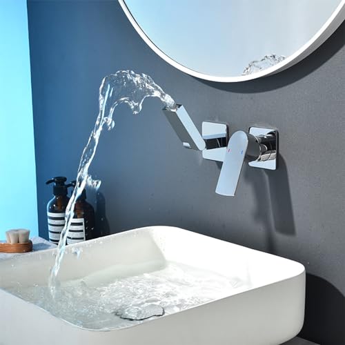 Robinet de salle de bain cascade en laiton avec poignée unique