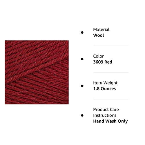 65% Wool And 35% Alpaca Yarn For Knitting And Crocheting, 3 Or Light, Worsted, Dk Weight, Drops Lima, 1.8 Oz 109 Yards Per Ball (3609 Red) #TOP1