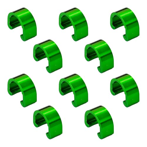 bskkw 10PCS Green Bike Cable C-Clips Aluminum Alloy Housing Guide for Bike
