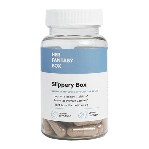 Her Fantasy Box | Slippery Box | Fast-Acting Slippery Elm Capsules for Feminine Wellness & Intimate Moisture Support – 60 Vegan Capsules
