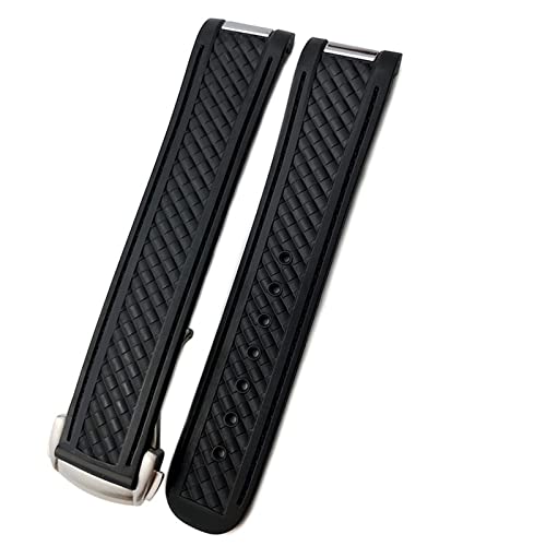 Bracelet montre caoutchouc 20mm CZKE silicone souple et boucle acier dorée pour Aqua Terra 8900
