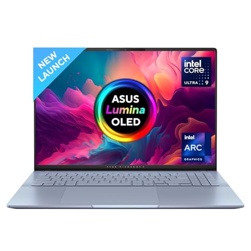Image of ASUS Vivobook S 16 OLED (2024), Intel Core Ultra 9 185H, Built-in AI, 16 inch 3.2K (40.64cm), 3200 x 2000 120Hz,(16GB /1TB SSD /Win 11 /Intel Arc Graphics /MS Office 2021 /Mist Blue /1.50Kg), S5606MA-MX951WS