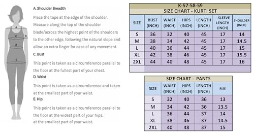 Image of FABNEX Kurta Set for Women | Women Embroidered Kurta Set | Women Kurta Sets Kurtis | Women Kurta Pant Set (K-57-59)