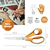 Fiskars Classic Universal Craft and Fabric Scissors, Right-Handed, Total Length: 21 cm, Improved Torx Screw and Ergonomic Handle, Quality Steel/Plastic, Orange, 1075032 #1