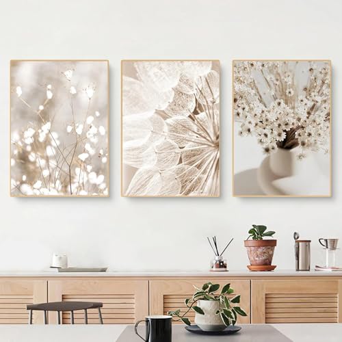 Posters Boho Champracer, triptyque de qualité supérieure 40x50cm beige et nature