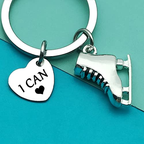 image for Dabihu Ice Skater Gift Ice Skating Gift Keyring Skate Lover Gift Skati