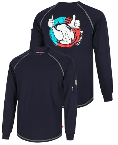 BOCOMAL FR Shirt Heather Series 6oz Flame Resistant T Shirt NFPA2112 CAT2 Fire Retardant Crew Work Shirts