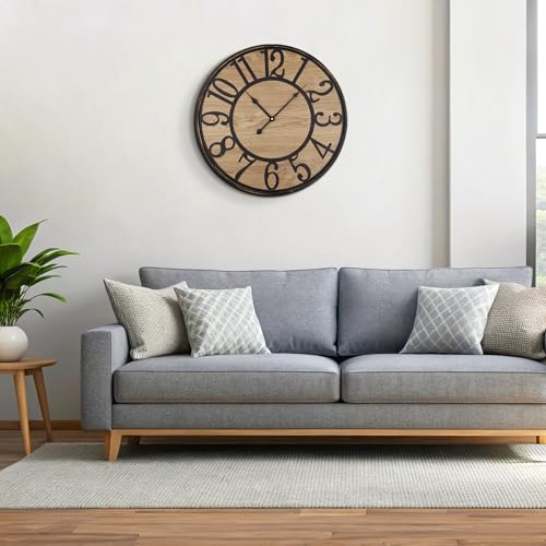 Maxstar reloj pared grande decorativo de 40cm en bronce vintage 8