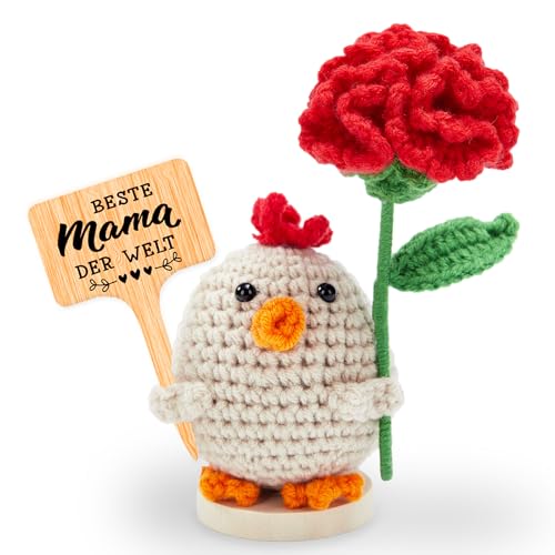 Yiminu.DS Muttertagsgeschenke für Mama Mutter Geschenk Geschenkidee zum Muttertag, Mama Geburtstagsgeschenk, Kleine Positive Gestrickte Nelke Blumen