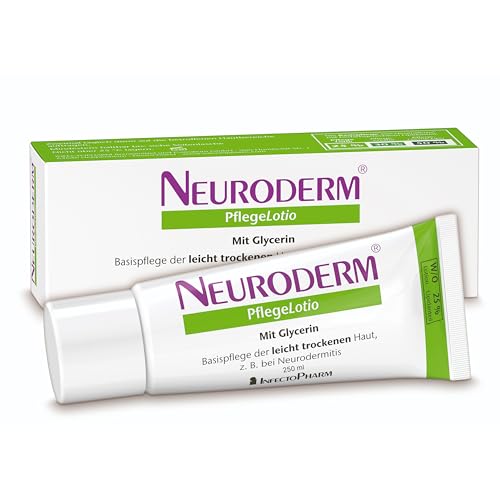 NEURODERM Pflegelotio 250 ml Lotion mit Glycerin bei Neurodermitis | Pflegelotion für leicht trockene Haut | Für Erwachsene Kinder & Säuglinge Reduziert Hauttrockenheit