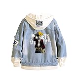 Esta chaqueta con capucha vaquera está hecha de telas de primera calidad, suaves y naturales. Mano de obra exquisita, sastrería tridimensional. Diseño falso clásico de dos piezas, que te permite vestir de manera moderna y popular en primavera, otoño e invierno.
