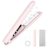Cordless Hair Straighteners and Curler Supports Charging and Plugging, Travel Wireless Portable USB Rechargeable Straightener, with 5V/3500mAh Battery, 3-Level for Smooth, Swift and Glossy Hair