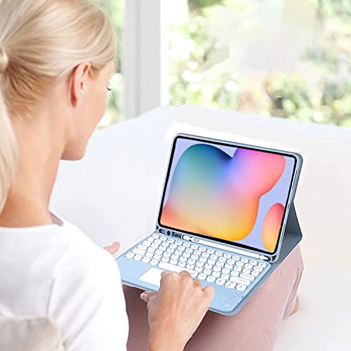 Gkuy Backlit Keyboard Case For Samsung Galaxy Tab S6 Lite 10.4'' 2022/2020, Detachable Bluetooth Touchpad Keyboard With Mouse, 7 Colors Backlit, Soft Tpu Back Cover With S Pen Holder,Dark Green #TOP2