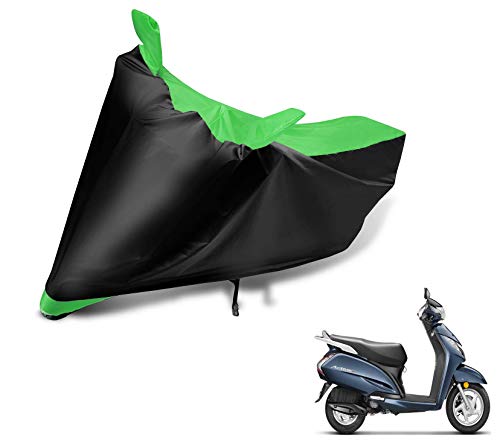 Image of Auto Hub Scooty Cover Compatible with Activa 3G with Mirror Pocket, Dustproof, Heat Resistant, Triple Stitched, Activa 3G Scooty Cover- Black, Green