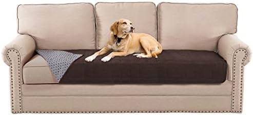 100% Waterproof Dog Bed Cover Velvet Suede Sofa Seat Cushion Covers Sectional Couch Protector Pad for Pets Anti-Slip Furniture Protrctor Machine Washable, 30" x 72", Brown