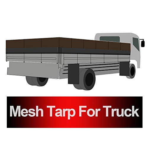Tentproinc Truck Mesh Tarp 7' X 10' - Black Heavy Duty Cover Reinforced