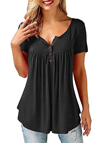 BeLuring-Women-Casual-V-Neck-Pleated-Tunic-Tops-Shirts-Blouse