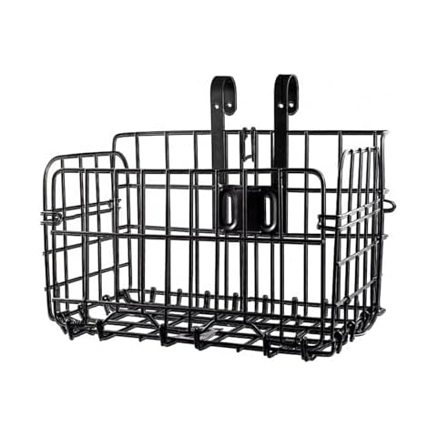Folding Front Bike Basket - Foldable Metal Wire Bicycle Baskets for Bike Basket Front Cargo Rack Easy Installation on Front Handlebar Cover