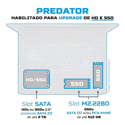 Notebook Gamer Predator Helios 300 PH315-53-75N8 Intel Core i7 16GB 512GB SSD RTX 2060 15,6' Window