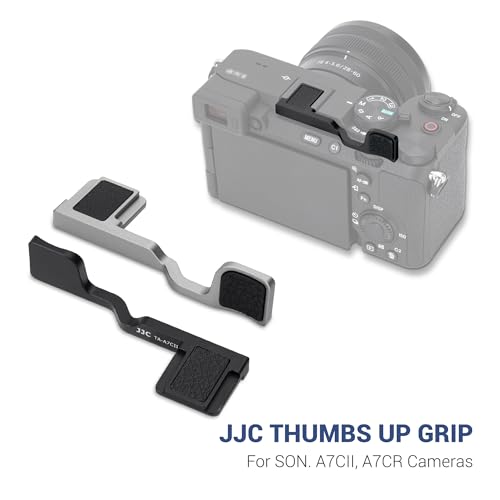 Image of JJC Metal Thumb Grip for Sony A7C II A7CII A7CR Camera(Not for A7C), Silver | Hot Shoe Thumb Rest Support for Stable & Safe Hand Hold, with Anti-Scratch Silicone Pad, Not Affect The Use of Camera Buttons