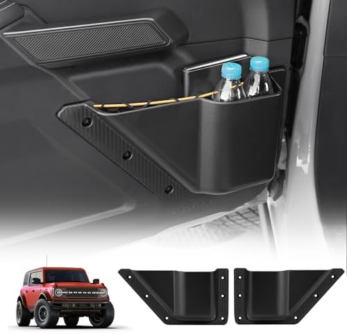 AUTOTSLBST 4PCS Door Storage Pockets For Ford Bronco 4-Door 2021-2024 - Interior Organizer Box & Cup Holder - View #3
