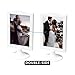 Voittozege 20 Pack Double Sided Standing Picture Frames 4 x 6, 2 Sides Pedestal Photo Frame with Inserts and Base,White Picture Frame Bulk Plastic Vertical Photo Frames for Tables,Wedding,Classroom
