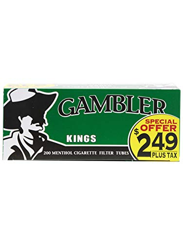 Gambler Menthol King Size Pre-Priced RYO Cigarette Tubes 200ct Box (5 Boxes)