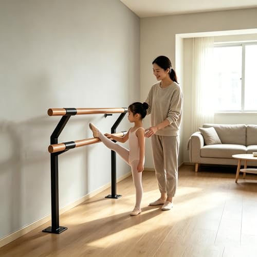 Ballet Portátil De La Barra De Ballet De Doble Altura De Madera Sólida De La Danza De La Estabilidad Estabilidad Home Fitness Yoga Estiramiento Ejercicio Estudio Gym