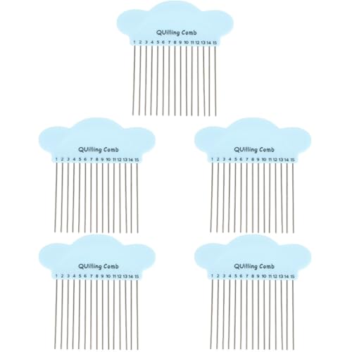 TEHAUX 5pcs Paper Quilling Tool Comb, Paper Braiding Comb Tool Paper Carding Craft Creat Loops Paper Quilling Tools Quilling Paper Comb Knitters Paper Quilling Comb for Quilling Tools and Supplies