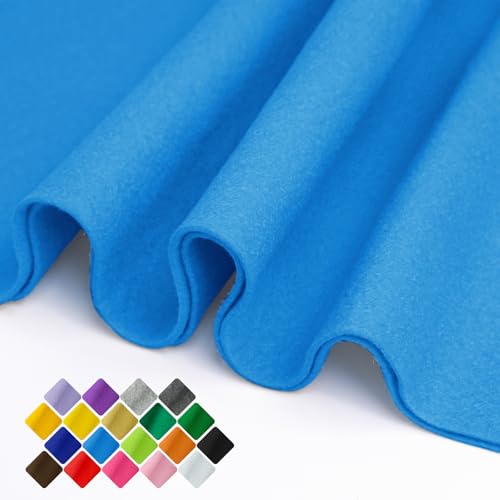 Image of 36 inch Wide Soft Felt Fabric by the Yard, 1.6mm Thick Durable & Flexible Craft Felt for Sewing, DIY Arts, Crafts and Decorations (Blue, 1Y)