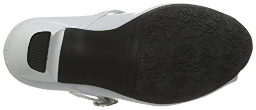 Swea Pea & Lilli Girl's Peep Toe Dress Shoe With Satin Flowers White 2 #TOP3