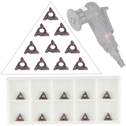 R - corner Carbide Turning Inserts Indexable Inserts and Replacement bearings for Pneumatic Chamfering Machine,10 Pcs Cover