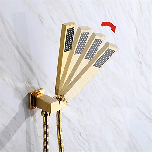 Colonne de douche thermostatique dorée 16 pouces pour baignoire chic - 5