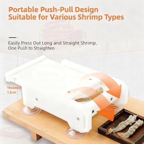 Portable Shrimp Press Tool for Tempura Sushi, Push-Pull Design, Detachable Tool for Easy Shaping & Flattening, Ideal for Home Chefs and Sushi Lovers