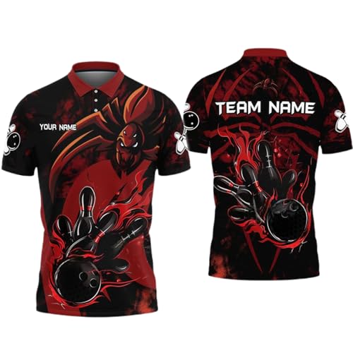 GABITA Spider Bowling Custom Bowling Uniforms, Men Quarter Zip Bowling Team Jerseys, Bowl Shirts Unisex, Custom Bowling Jersey Gift for Bowler Black