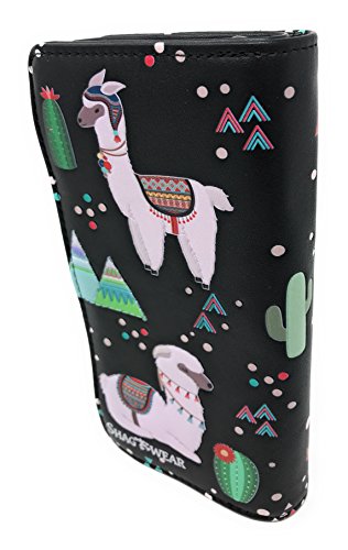 Shag Wear Llama Large Animal Wallet for Women and Teen Girls Vegan Faux Leather 7" Black2