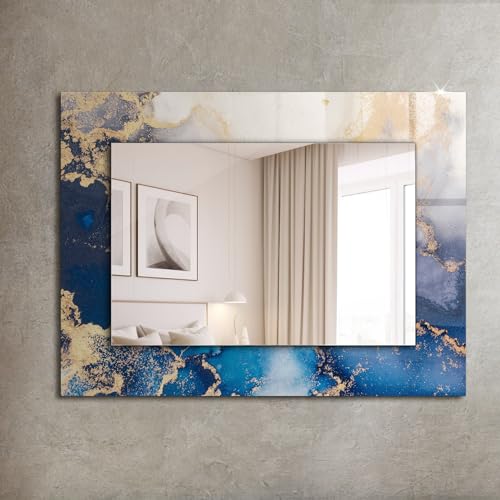 Cadre en verre imprimé pour miroir rectangulaire luxe 80x60 - 3