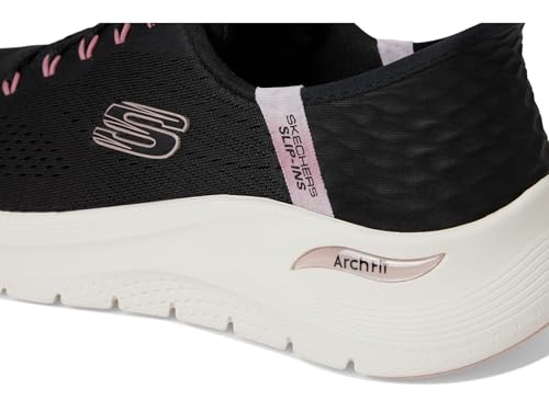Skechers, Women, Arch Fit 2.0 Easy Chic Hands Free Slip-Ins, Black Rose Gold, 7.5, Medium