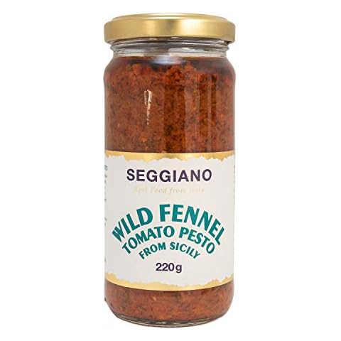 Seggiano Wild Fennel Tomato Pesto 220g - Vegan, GMO Free, Gluten Free, Wheat Free, Raw, Vegetarian & Suitable for Coeliacs - Product of Sicily & Delicious on Pasta Cover