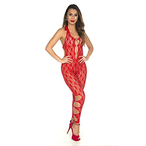 Lingerie Macacão Renda Vermelho
