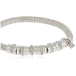 Nine West Women's Silvertone and Crystal Bracelet Rondel Stretch - Image 2