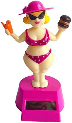 KODORIA Solar Powered Dancing Toy Bobbling Dancing Toy Car Desk Decorative Ornament Kids Children Birthday - Beach Girl Pink