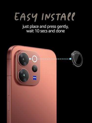 Image of Lensarmor Compatible with Vivo V70 Black Camera Lens Protector (1 Pack) - Premium 9H Tempered Glass, Military-Grade Protection, Ultra-Clear Transparency & Case-Friendly Design