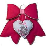  Fiocco nascita in pannolenci con cuore imbottito con nome e elefantino