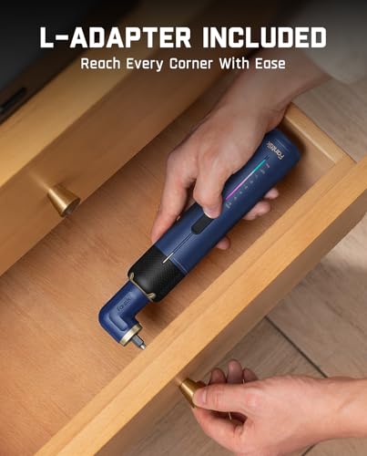 Image of Fanttik S2 Pro Electric Screwdriver, Cordless Screwdriver Set, 7 Torque Settings, 0.5 to 6N.m, 20 Magnetic Bits, 1 /4''Hex Shank, with 90 Angle Adapter, for Furniture, Household Repairs(Navy Blue)